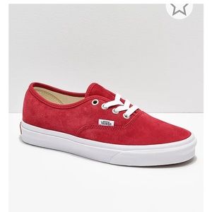 Red Suede Vans shoes - women’s 7